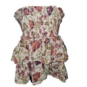 House of Harlow 1960 Floral Ruffle Tube Top or Skirt sz L